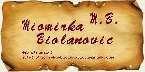 Miomirka Biolanović vizit kartica
